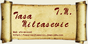 Tasa Miltašević vizit kartica